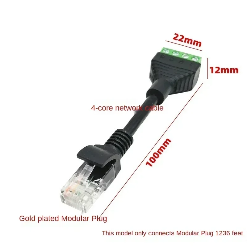 RJ45 To 4pin Terminal RJ45 Female Terminal Block Crystal Head Terminal Block Pressure-free Crystal Head Net Block End 1pcs