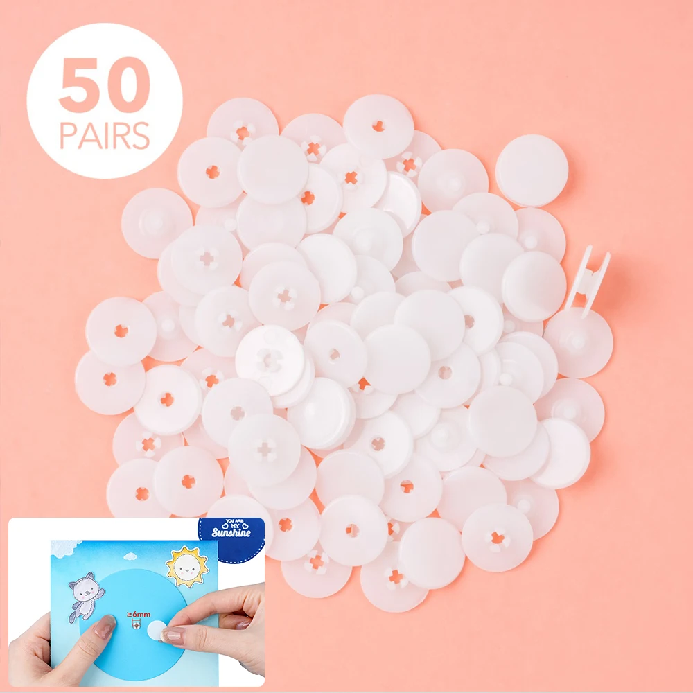 50 Pares de Snap'n Slides para Fazer Cartões Deslizantes, Cartões Giratórios com Braço Articulado, Discos Redondos Interligados, Elementos Interativos Fáceis, Snap Spin