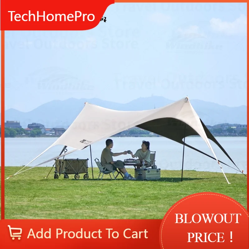 TechHPMOBI GARDEN Camping Awning Quick-opening Canopy Outdoor Titanium Black Vinyl Sun Shelter Portable Ourdoor Park Beach Tent