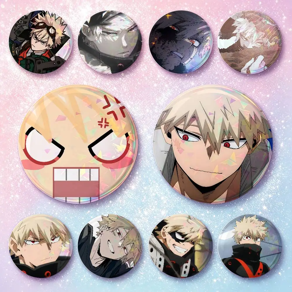 Katsuki Bakugo Badges Button Round Creative Pin Brooch Badge Bag Decor Accessories Fans Collect Friends Gifts