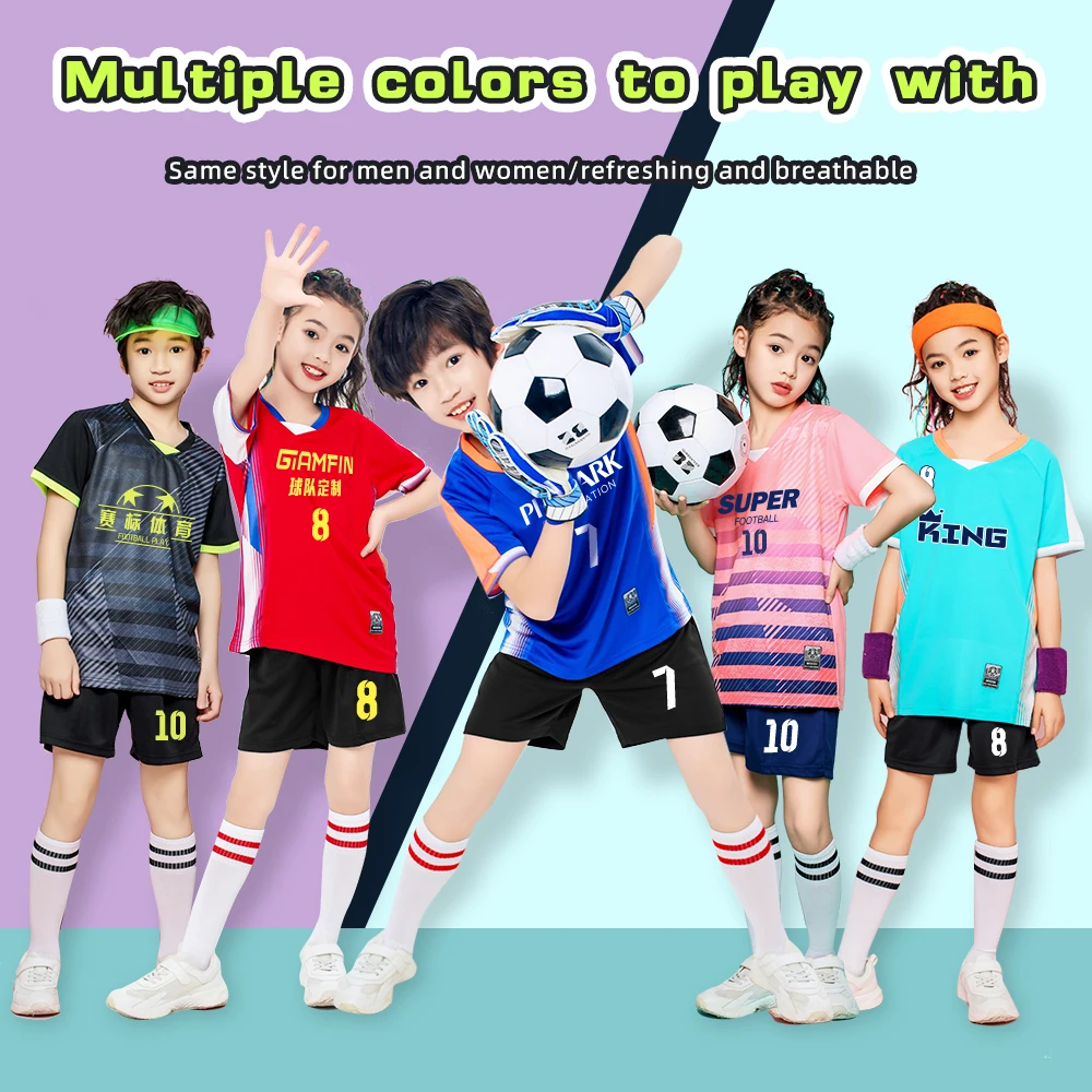 

Adult Kids Football Jersey Men Boy Soccer Uniforms Kit Sports Clothes Women Futsal Sportswear Training Tracksuit Child
