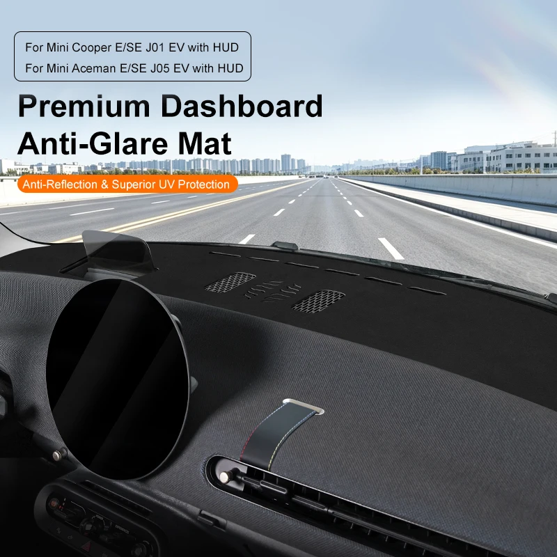 Car Central Control Dashboard Cover Mat For Mini Cooper E/SE J01 Aceman J05 EV with HUD Car Anti-sun Non-Slip Pad Accessories