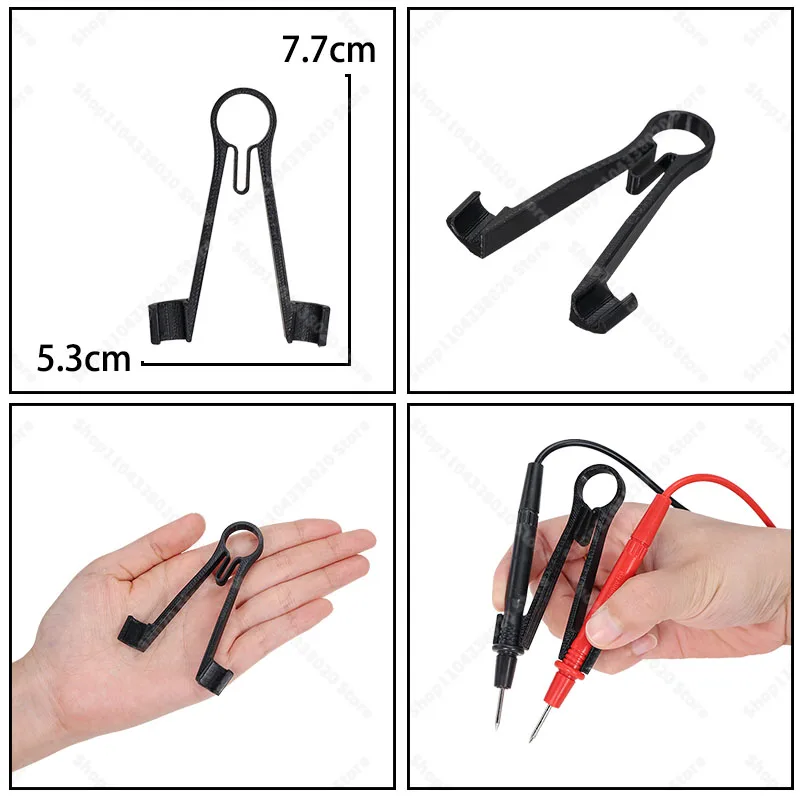 Einhand-Multimeter-Sondenhalter mit 8 mm Durchmesser – Messleitungsclip in Rot/Schwarz/Weiß für Elektriker, befreien Sie Ihre Hand zum Löten