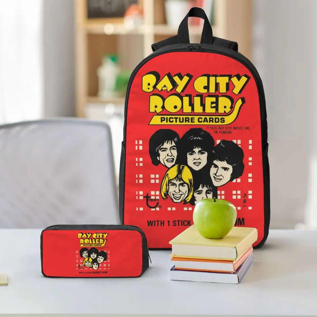 Bay City Rollers Music Band Backpack Boys Girls BookBag School Bag Shoulder Bags 3ps Insulated Lunch Bag Pencil Case