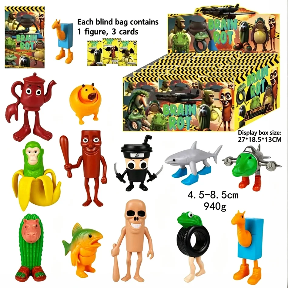 Tung Tung Tung Sahur Blind box Figuras Brainrot Wooden Stick Creative Toys Desktop Decoration Collection Funny Doll Toy
