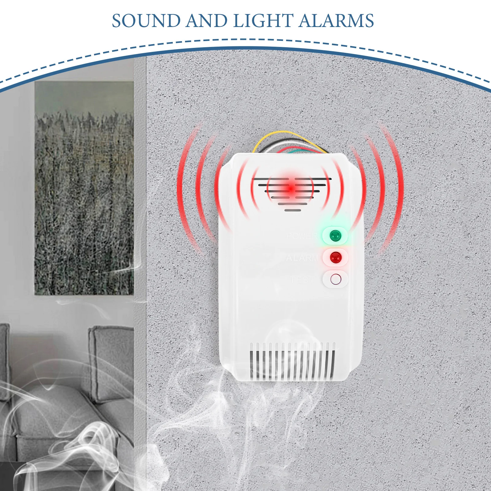 تسرب الغاز المتقدم غاز البترول المسال الغاز الطبيعي المحمولة Rv سيارة الصوت ضوء نظام إنذار المرآب المنزلي #6