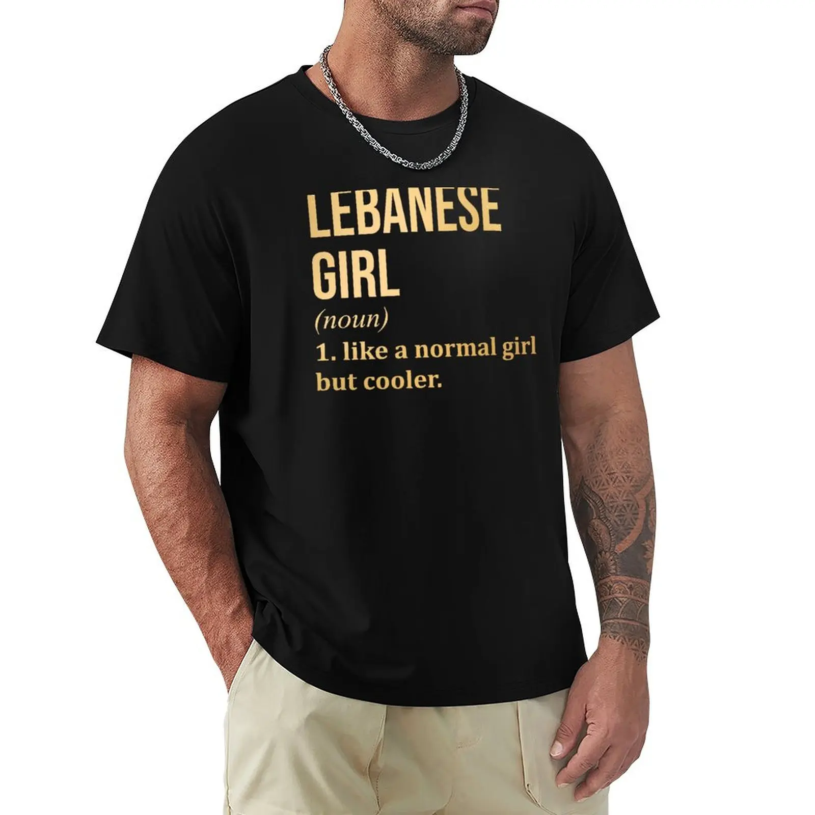 Lebanese Girl Definition Lebanon in Gold T-Shirt Work Comfort T-Shirt for Men