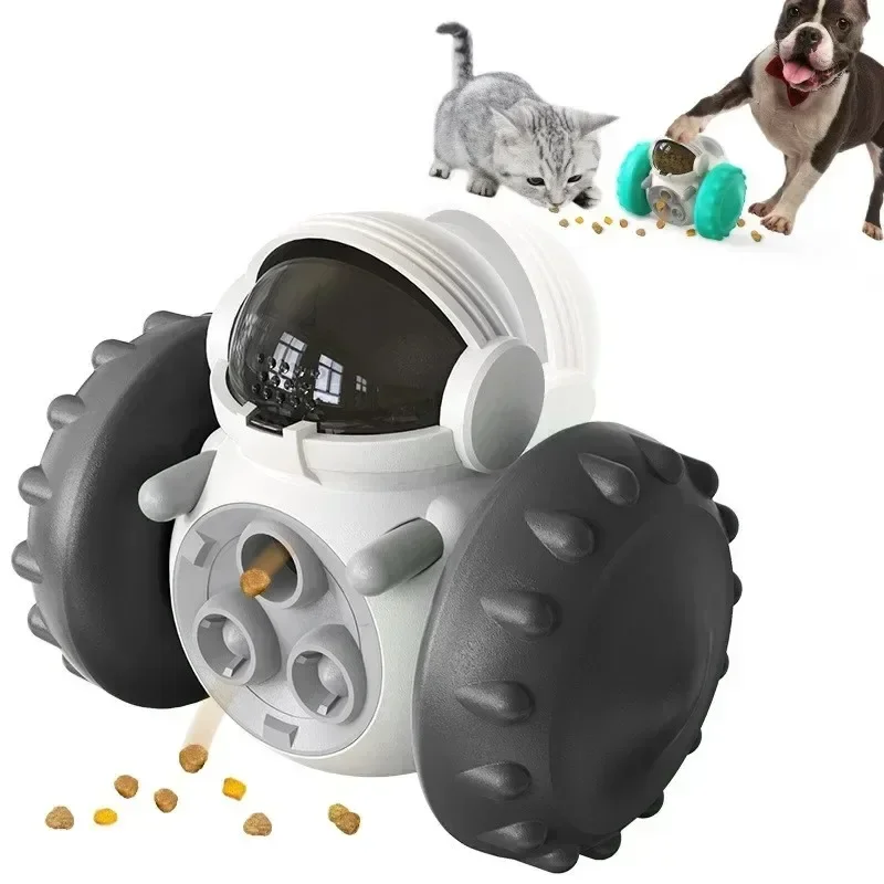 Dog Treat Toy Interactive Tumbler Robot Slow Food Feeder Puppy Cat Snack Treat Dispenser Dog Supplies for Pet Dogs IQ Training