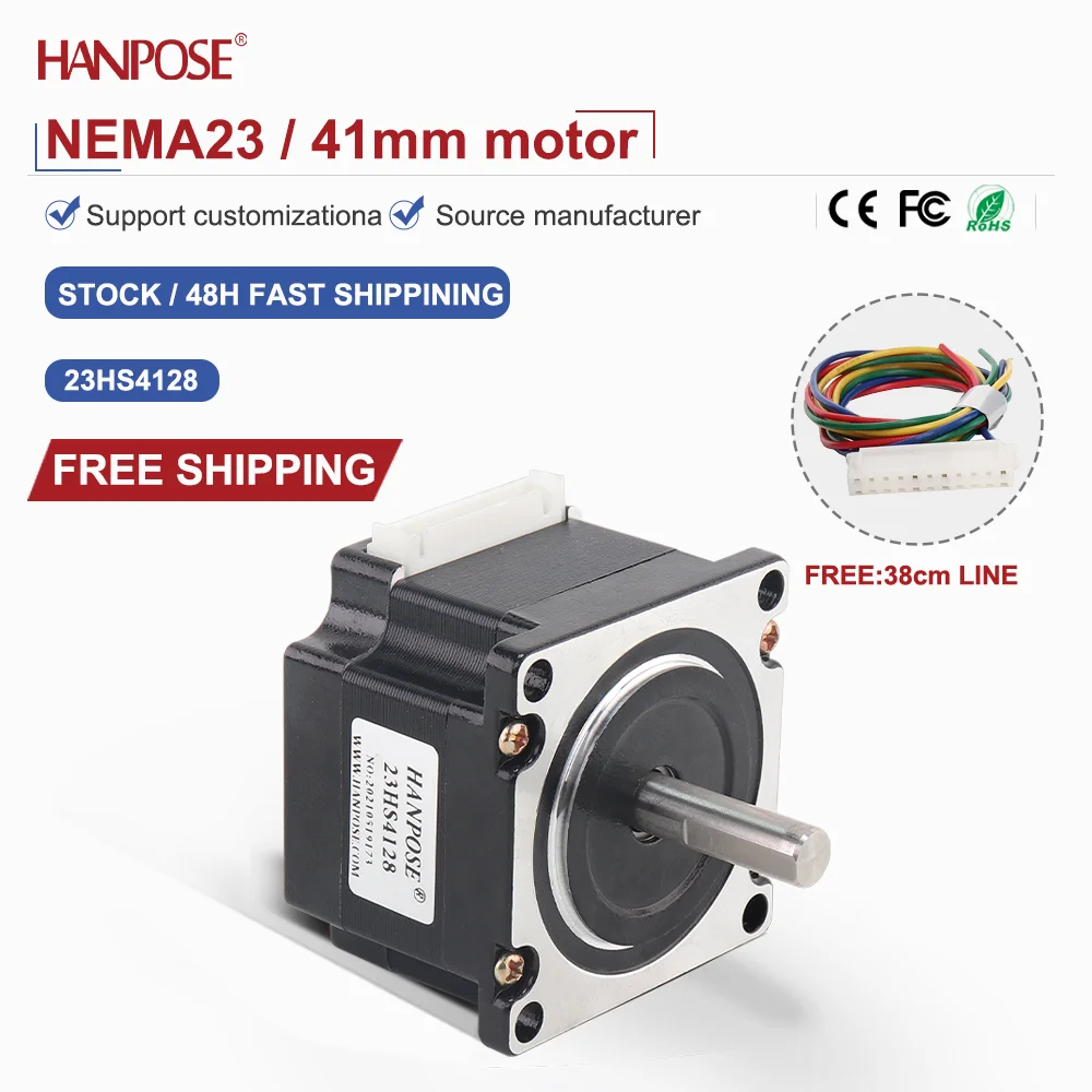 NEMA23 23HS4128 stepper motor 0.55N.m 2.8A two-phase four wire 3D printing accessories motor manufacturer direct sales NEMA17