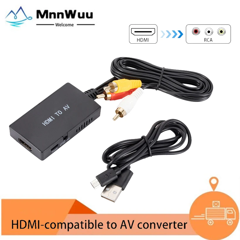 

MnnWuu HDMI-Compatible To AV RCA CVB Composite Video Audio Converter Adapter Supports PAL/NTSC for TV Stick TV Box