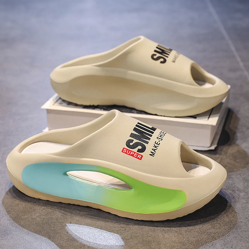 

Мужские Пляжные шлепанцы, легкая водонепроницаемая платформа, Удобные Модные Повседневные Дышащие Нескользящие, летняя Уличная обувь