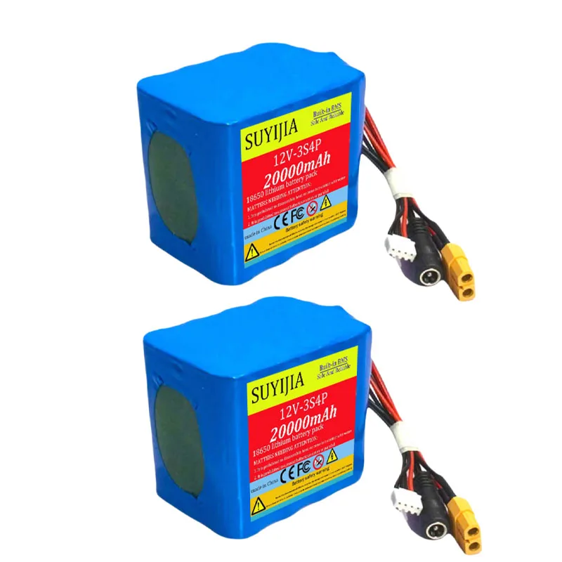 18650 3S4P Lithium-ion batterij 12V 20000mAh met BMS hoge vermogens afstandsbediening vis aasboot batterij voor V030 GPS aasboot