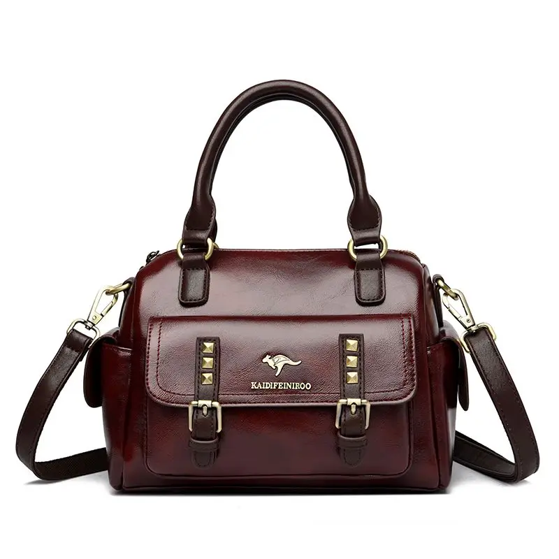 

Handheld Women's Bag Retro Soft Leather Large-capacity Pillow Single Shoulder Messenger Bag High Quality High Appearance Level