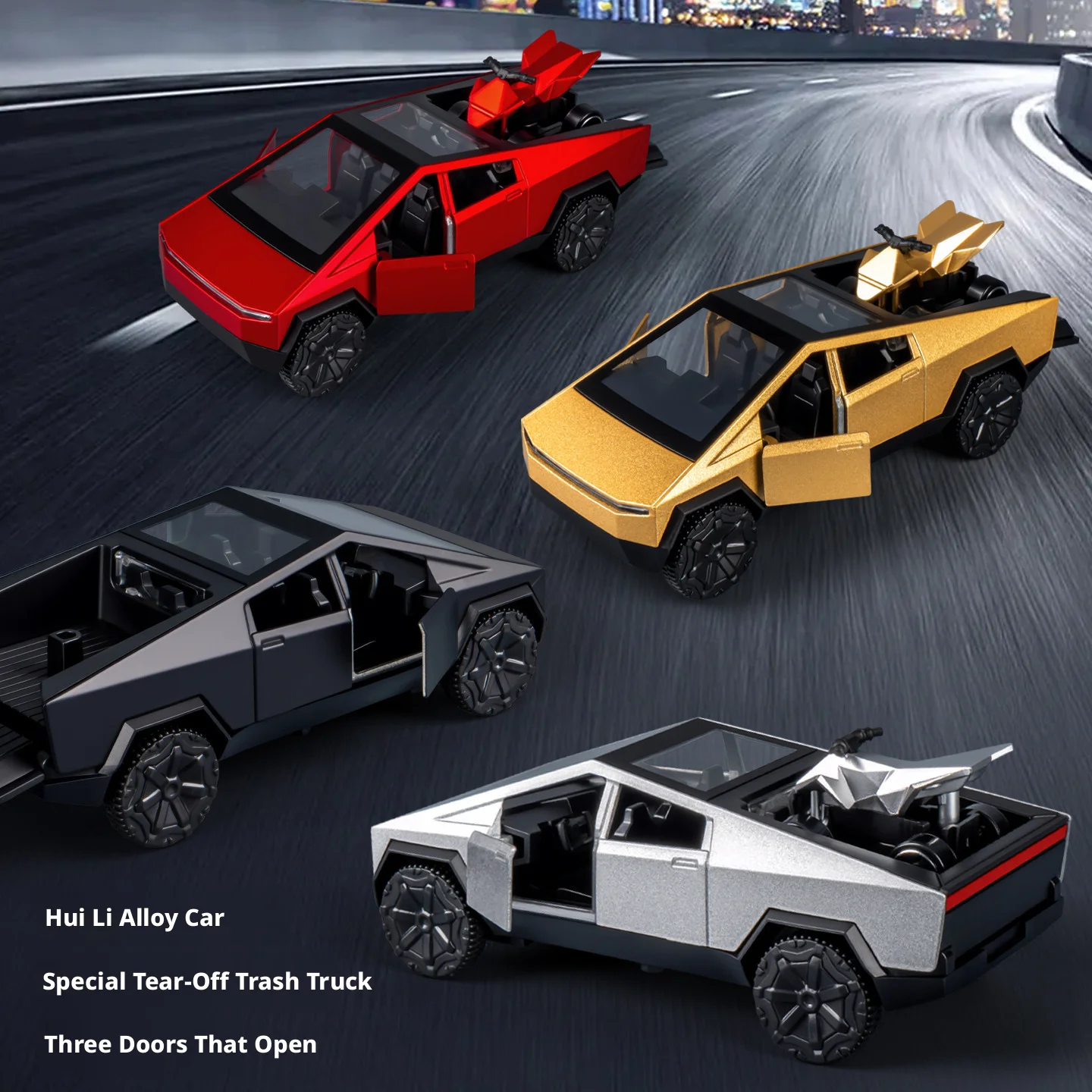 Cyberpunk Pickup Truck 36 Scale Alloy Miniature Model Tabletop Decoration Gift for Adults And Children Desk Decor
