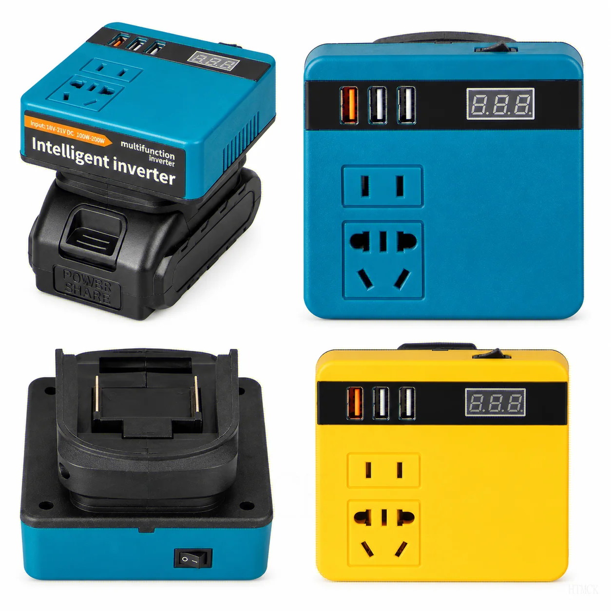 HTMCK Multi Function Lithium Battery Inverter D C 18-21V To AC 220V Outdoor Work Inverter with Intelligent Fast Charging