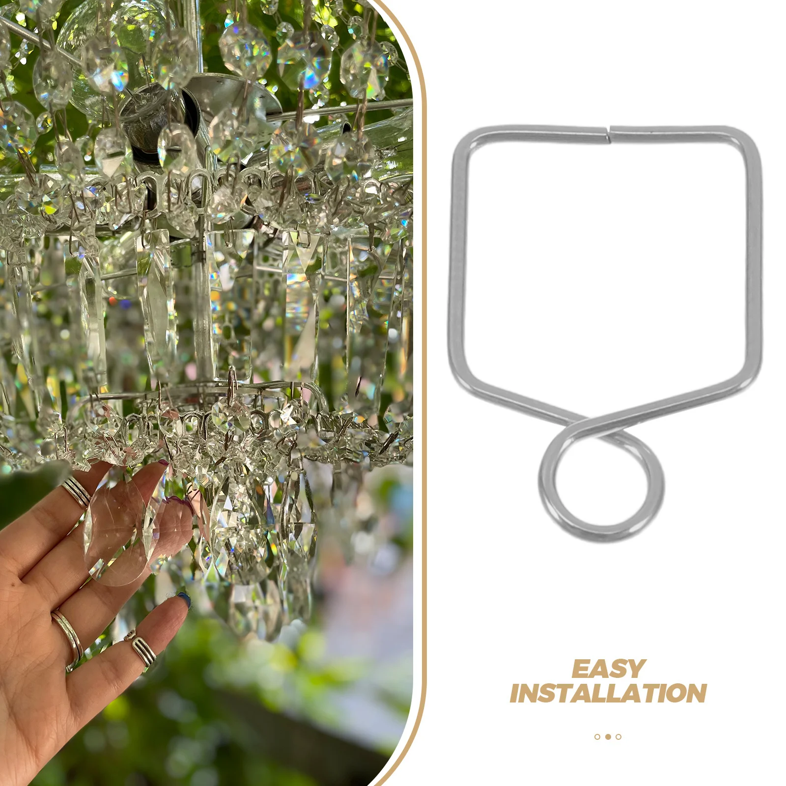 100 Stück Kronleuchter-Kristallklammern, Metallbefestigung, 14 mm, silbernes Prisma, Verbindungsteile für den Austausch von Lampen, Deckenbeleuchtung