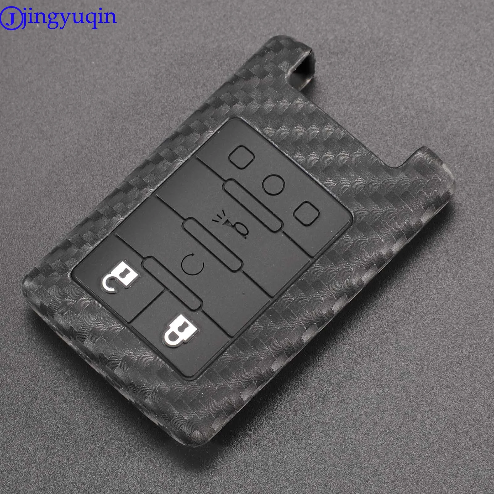 jingyuqin Carbon Fiber Patten Silicone Car Key Shell For Cadillac SLS CTS ATS CTS SRX XTS Seville Escalade Case Cover