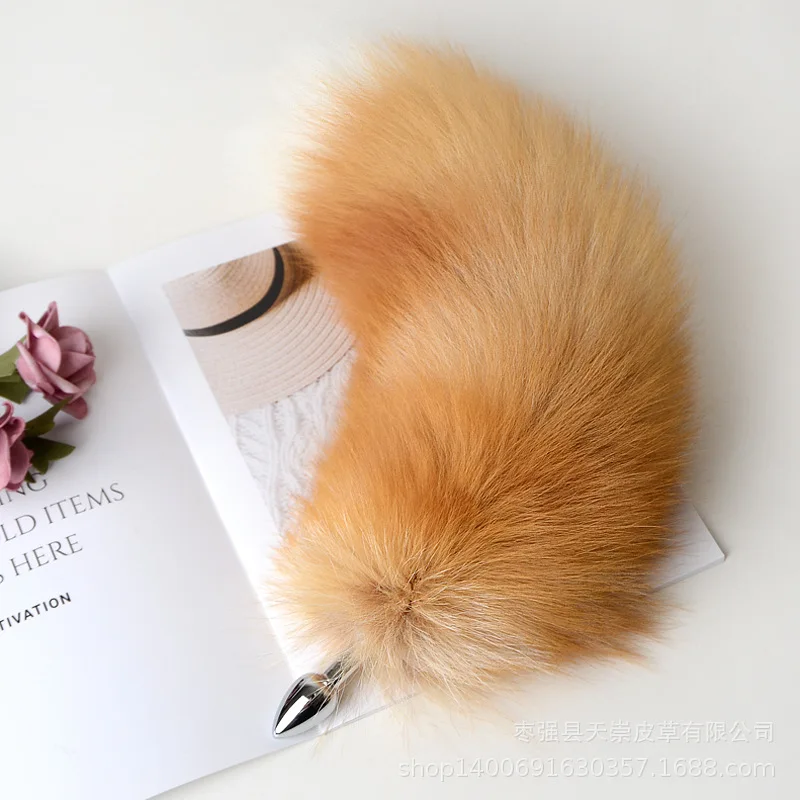 40cm Sexy Fox Tail Plush Anal Sex Toys with Beginner Separable Metal Butt Plug for Couple BDSM Game Cosplay Erotic Shop