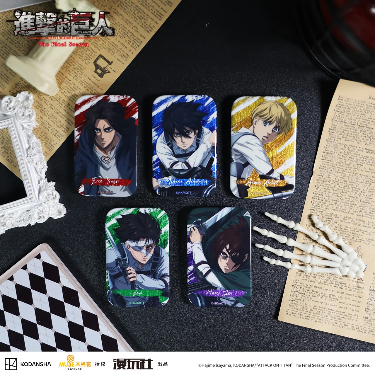 

Атака Титанов S4 Последний сезон Эрен Йегер Армин Арлерт Официальная авторизация Серия Freeze Frame Прямоугольный значок 5 шт./компл.