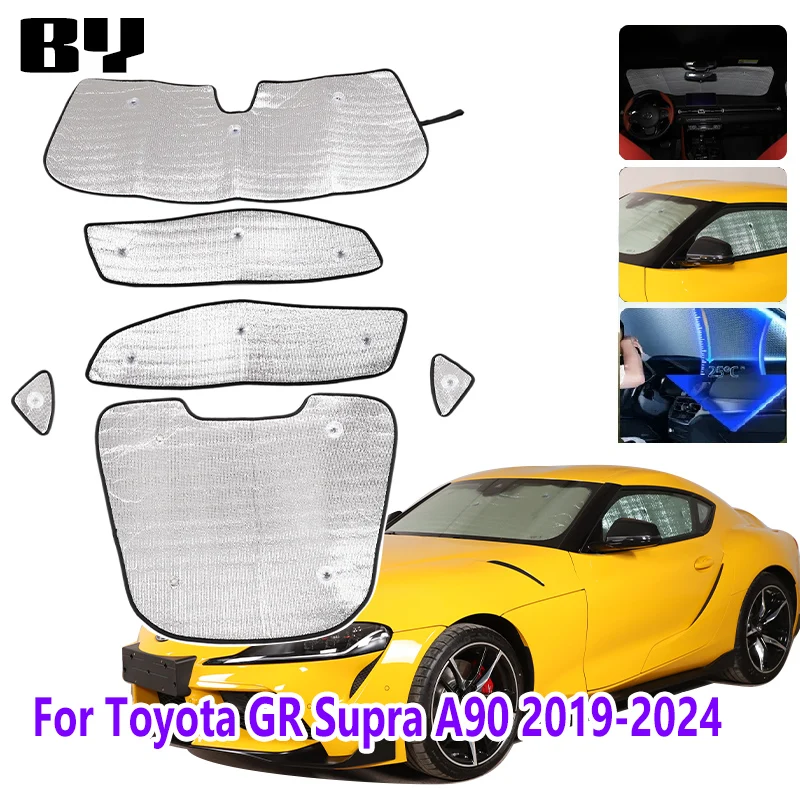 

For Toyota GR Supra A90 2019-2024 Interior Details Car Front Windshield Full Window Glass Sun Protection Parasol Car Accessories