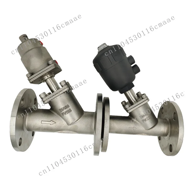 Stainless steel flange angle seat valve 304 flange angle valve steam pressure normally closed flange Y type water valve DN25