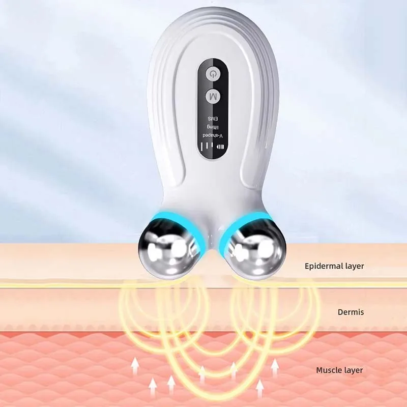 جهاز مضاد للشيخوخة والتجاعيد مكركرنت للوجه يعزز منتجات العناية بالبشرة جهاز امتصاص الجمال باللون الأبيض