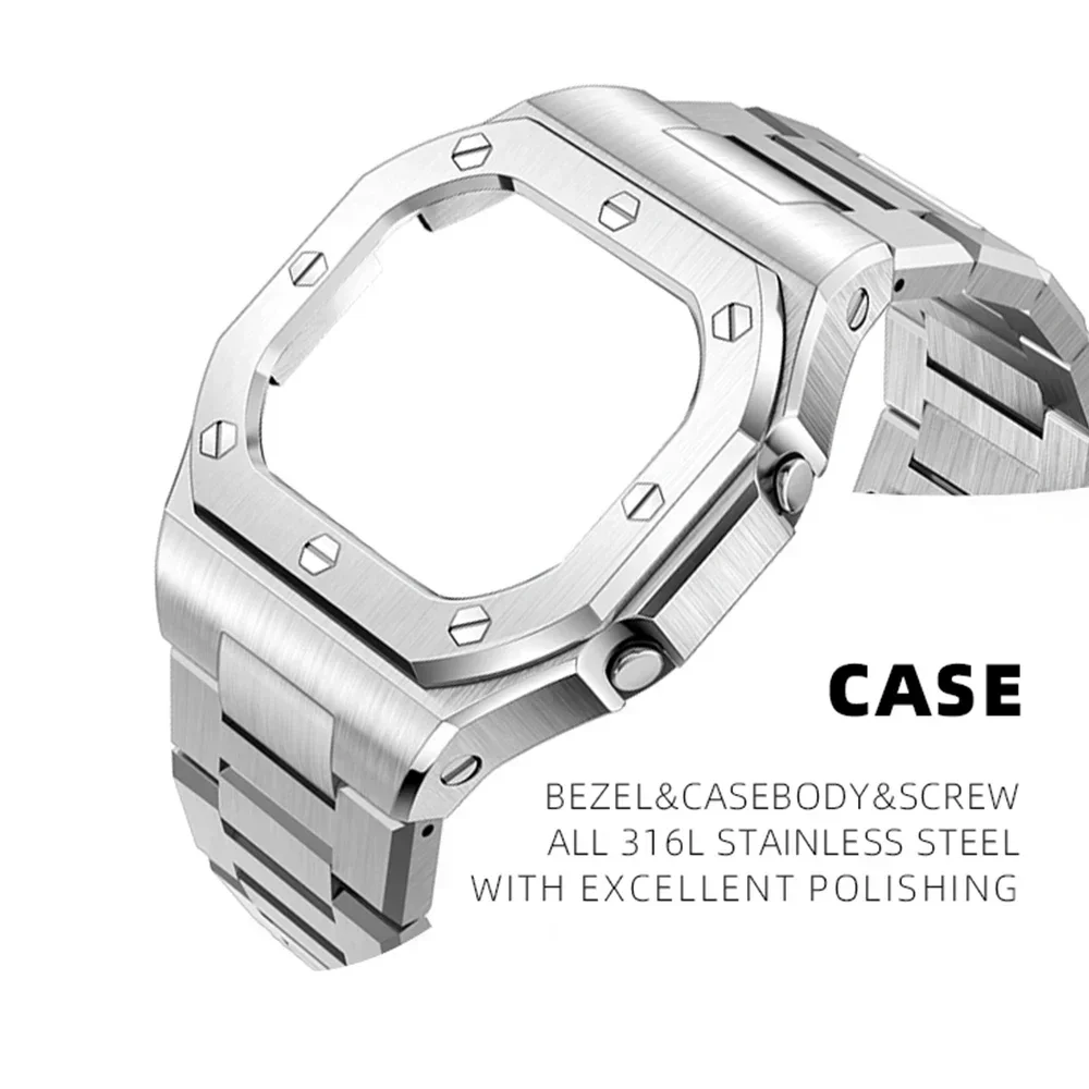 Metal Bezel Strap for Casioak DW5600 5610 Modification Mod Kit Stainless Steel Band Frame Case for DW5610 Refit Accessories