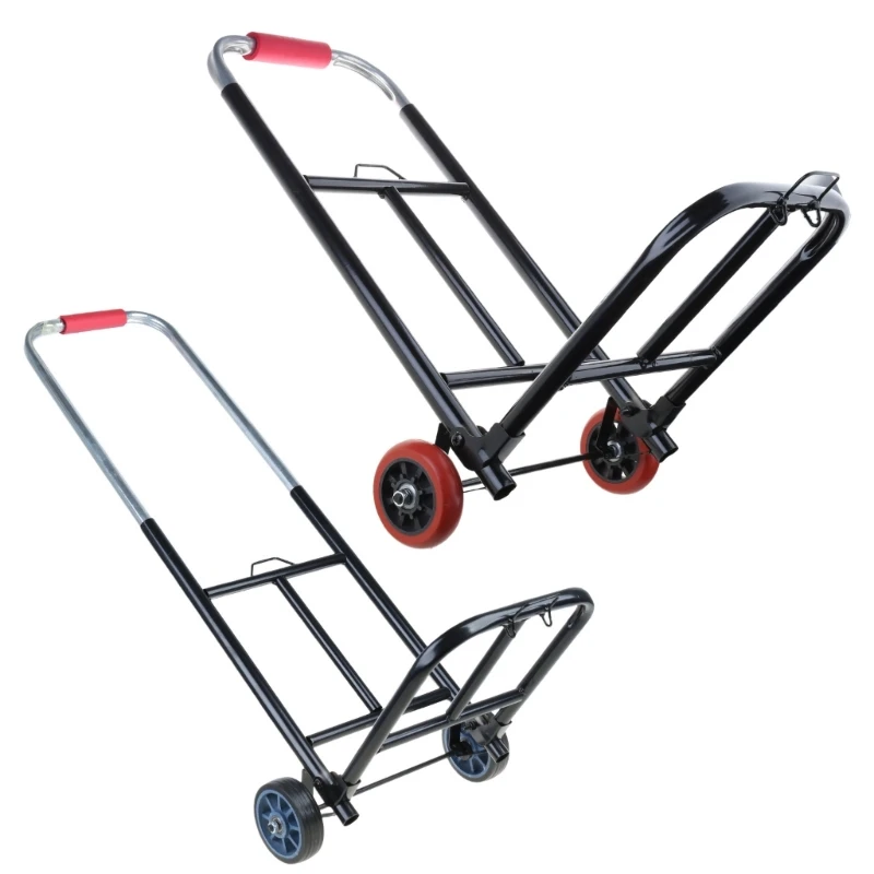

Functional Folding Hand Truck Portable Folding Trolley for Easy Maneuvering Practical Cart for Urbans Shoppers