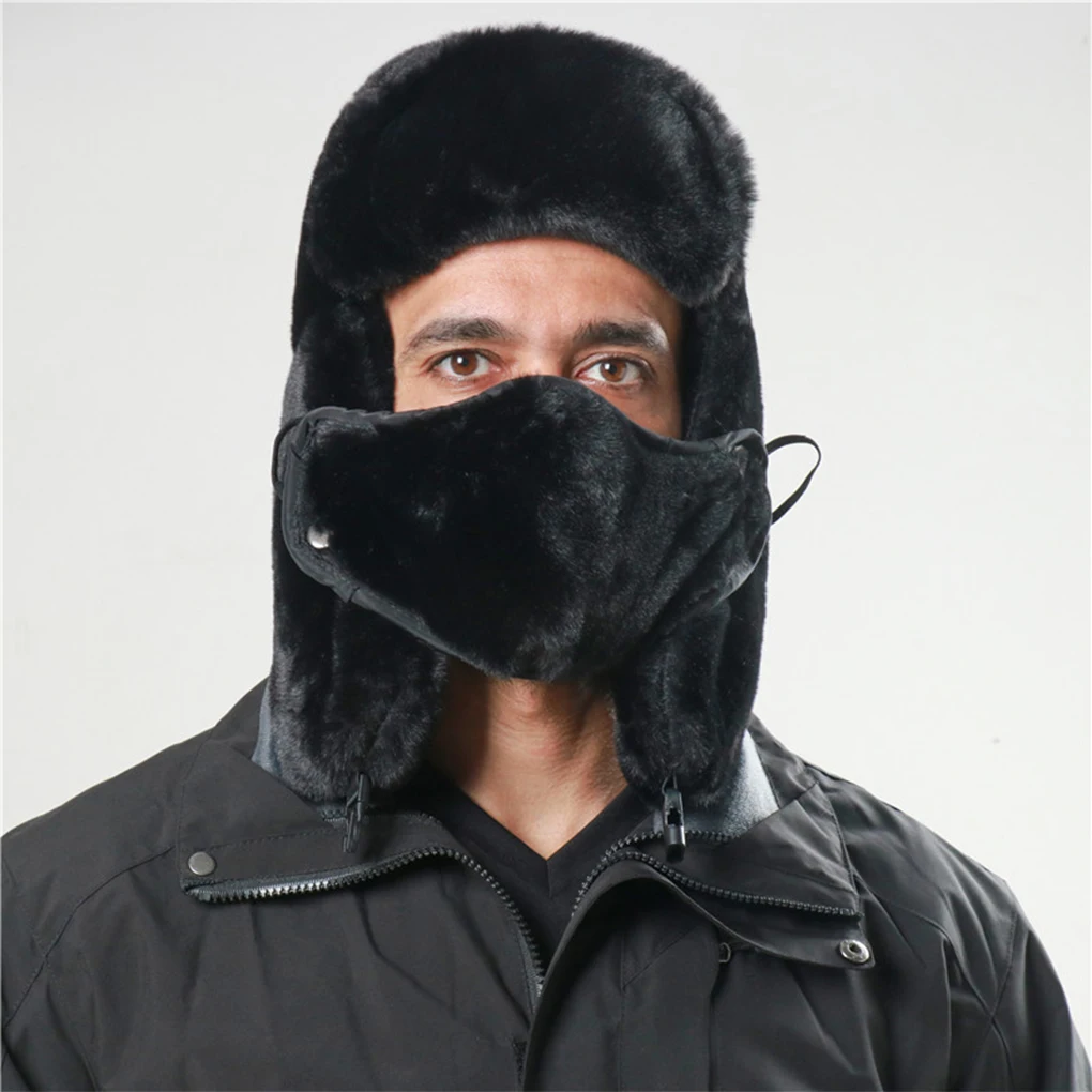 Stay Warm In Style Russian Hat Mens Winter Thermal Bomber Hat ple Ear Flap Snow Hats