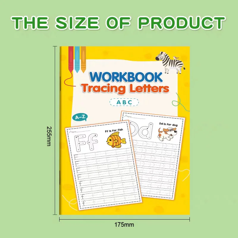 تتبع الحروف A-Z كبيرة الحجم وصغيرة الحجم للكتابة والتلوين مصنف مرحلة ما قبل المدرسة تعلم اللغة الإنجليزية مونتيسوري #3