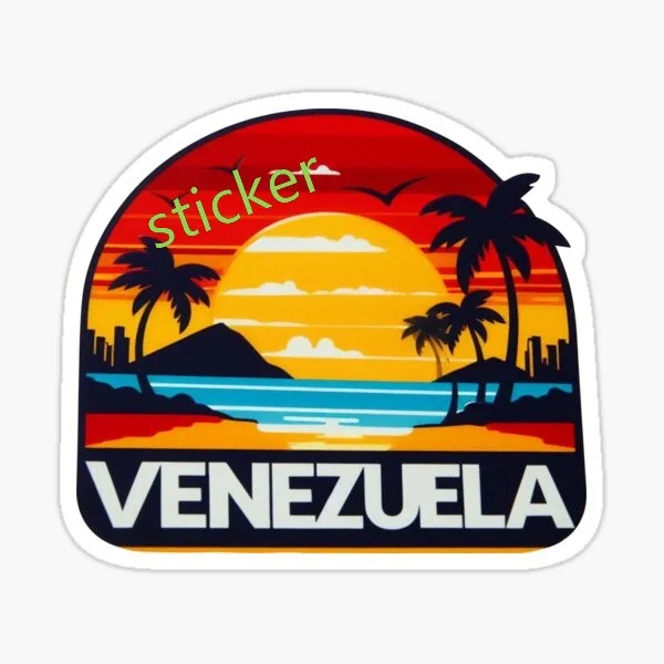 Venezuela Flag Map Design Sticker Car and Motorcycle Decals Windows Laptop Waterproof Decoratio Trunk Personality