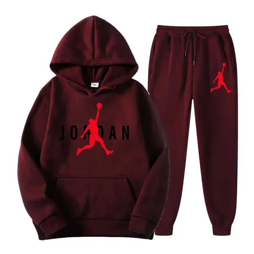 Men's new Tracksuit Set - Basketball Inspired Streetwear 2-Piece Outfit Perfect forCasual Hooded sweatshirt and sweatpants set view 5