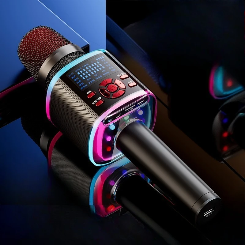 

Microphone Bluetooth microphone stereo integrated with sound card Karaoke mobile phone TV singing cross-border