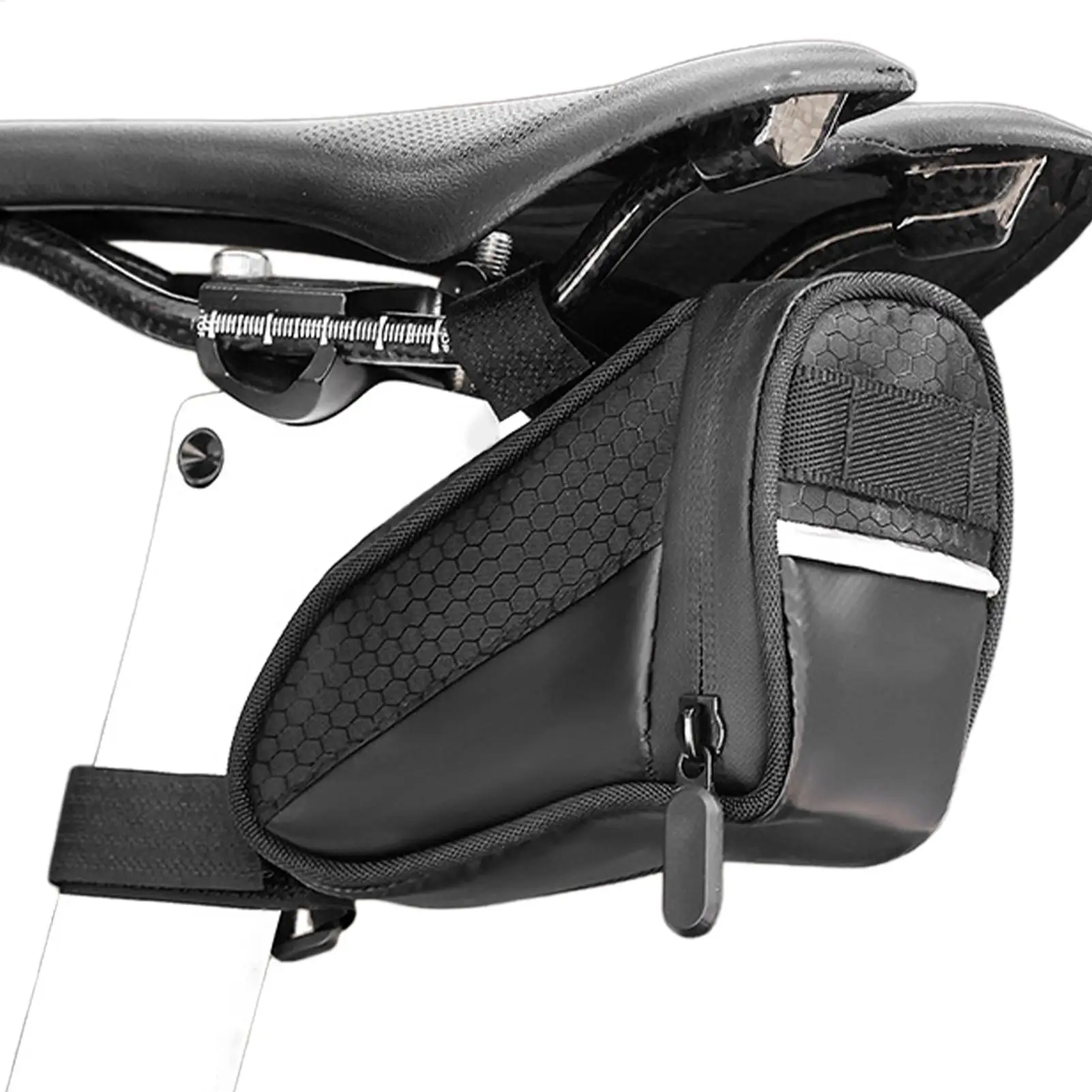 حقيبة دراجة مقاومة للماء كبيرة بسحاب حقيبة تخزين سرج للدراجة تحت المقعد لأداة الضوء الخلفي لركوب الدراجات الكهربائية على الطرق الجبلية #2