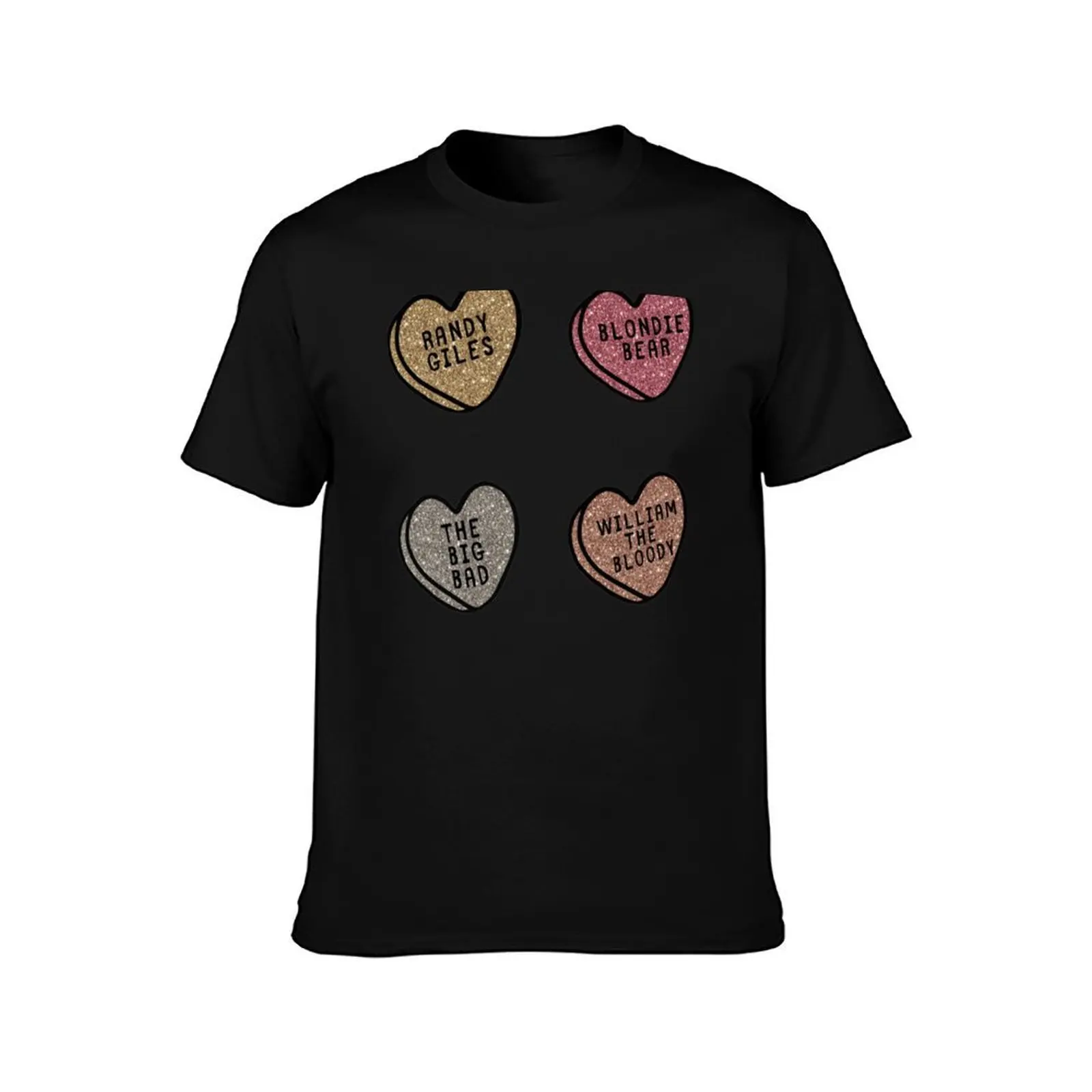 Spike Glitter Hearts Buffy Stickers T-Shirt Modern Style Print T-Shirt