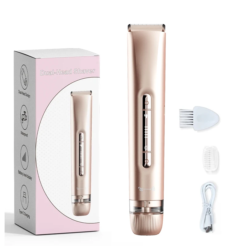 

Double Head Electric Shaver Portable Body Epilator 2 in 1 Lady Electric Shaver for Hair Removal Wet and Dry Us