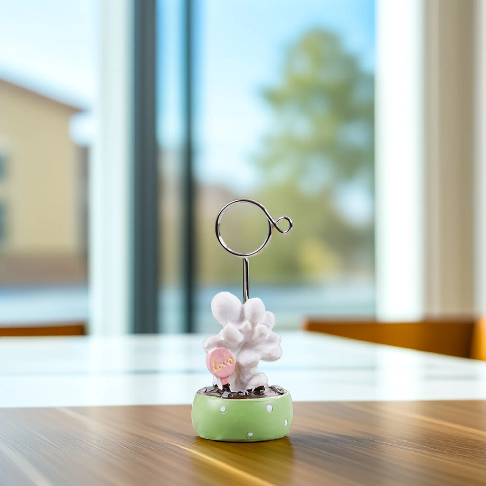 

1Set Mini Cactus Shape Memo Clips Resin Photo Holders Desktop Ornament for Wedding Birthday Party Shower Table Number