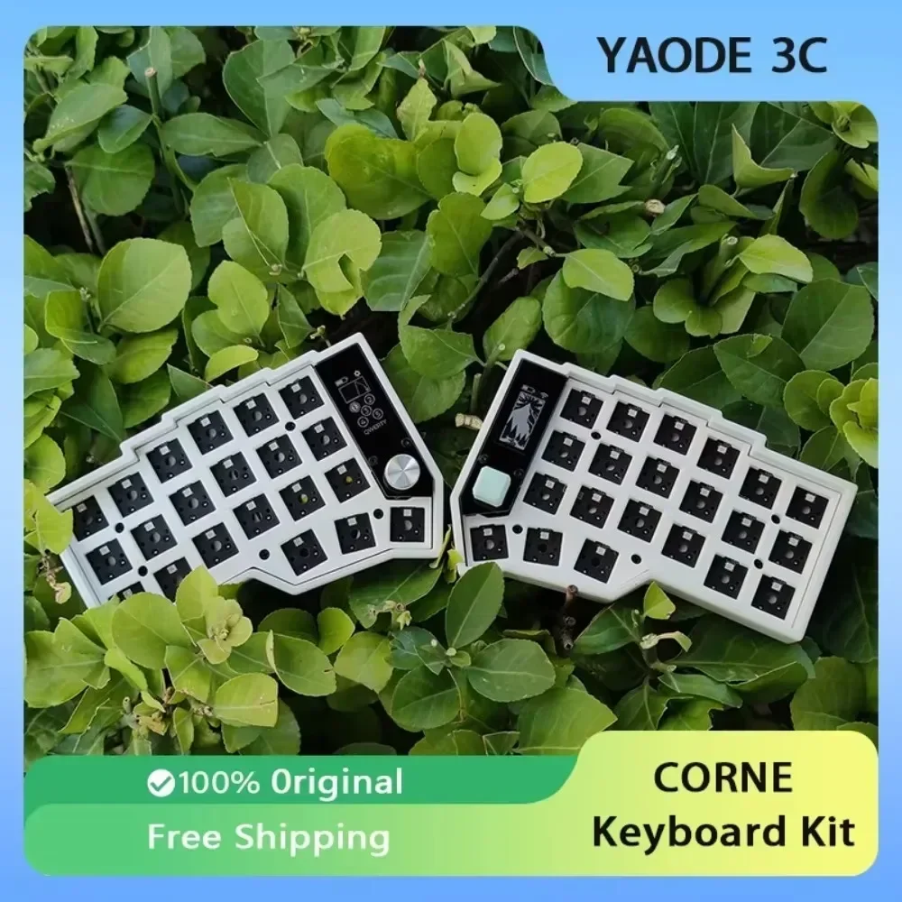 NEW Corne Split Keyboard Kit Wireless PCB E-Ink Screen RGB Hot Swap Customized Mechanical Keyboard Kit For ZMK No Switch Keycap