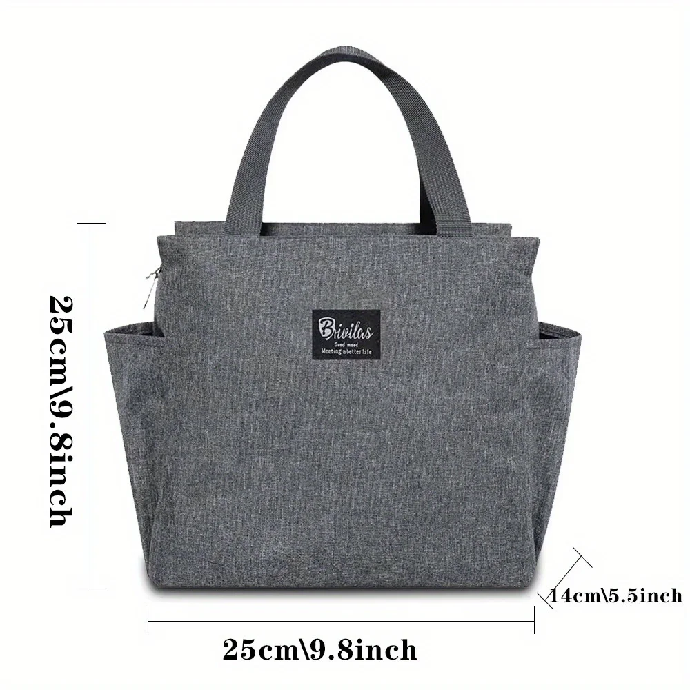 Versatile Canvas Insulated Lunch Bag Dog Pattern Storage Tote Bag Light Carry Handbag for Outdoor Picnic Meal