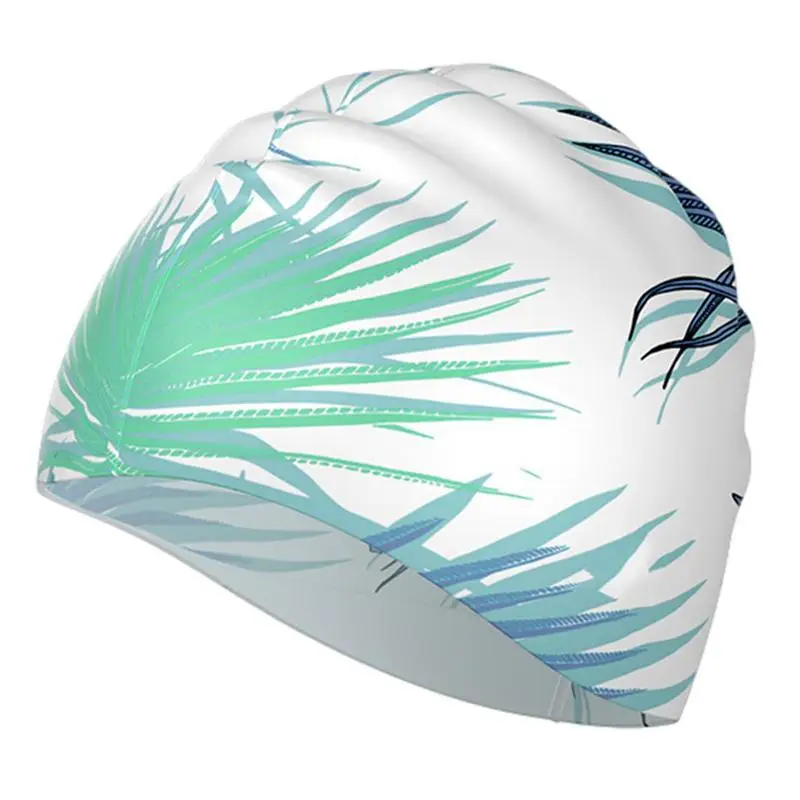 

Swim Cap Non-Slip Silicone Long Hair Hat Printing Swim Cap For Waterproof Training Non-Slip Long Hair Swimming Hat For Female