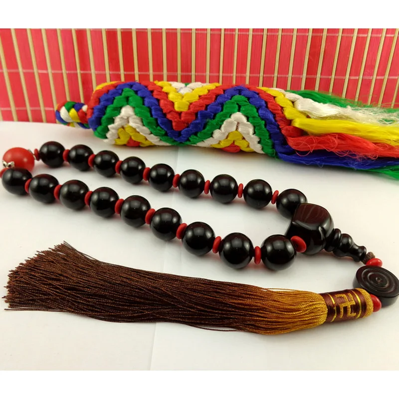 -style original handmade Tibetan natural black yak horn Buddhist bracelet, prayer beads, collectible item