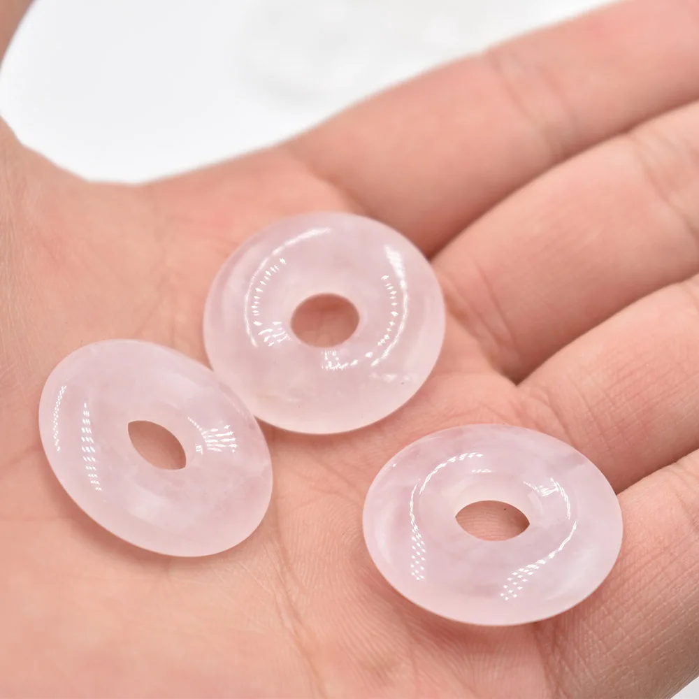 2020 neue hohe qualität Verschiedene naturstein gogo donut charme anhänger perlen 25mm für schmuck machen Großhandel 12 teile/los freies