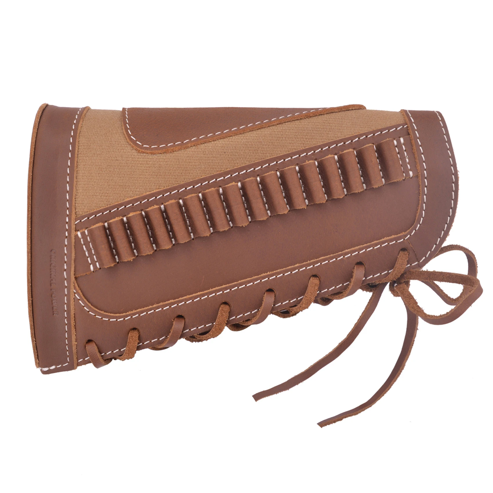 

OP Leather Rifle Buttstock Sleeve For .22, .22LR, .22MAG,.17 HMR Bullet With Cheek Rest Pad Gun Ammo Holder