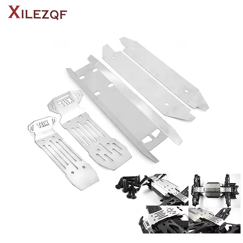 XILEZQF 5PCS Stainless Steel Front & Rear Chassis Armor Skid Plate Protector for 1/6 Traxxas XRT RC Truck Upgrades Racing New