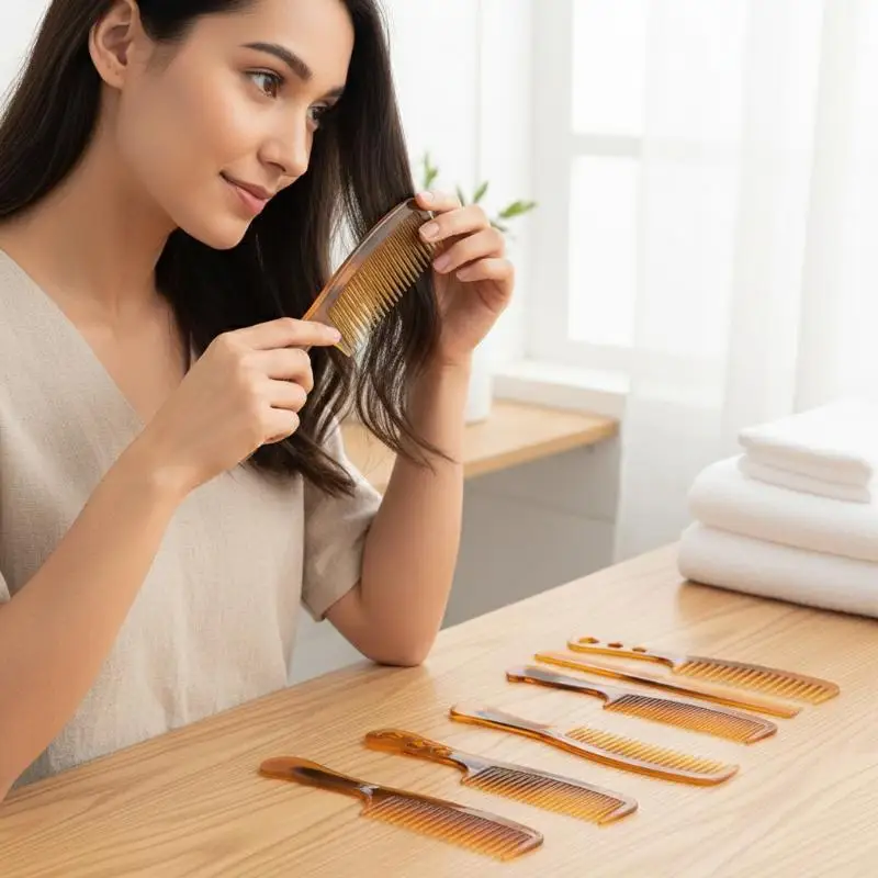 

【L】Plastic Hair Combs Set Anti-static Massage Hair Brush Hairdressing Colorful Hairdress Salon Styling Traveling Accessories