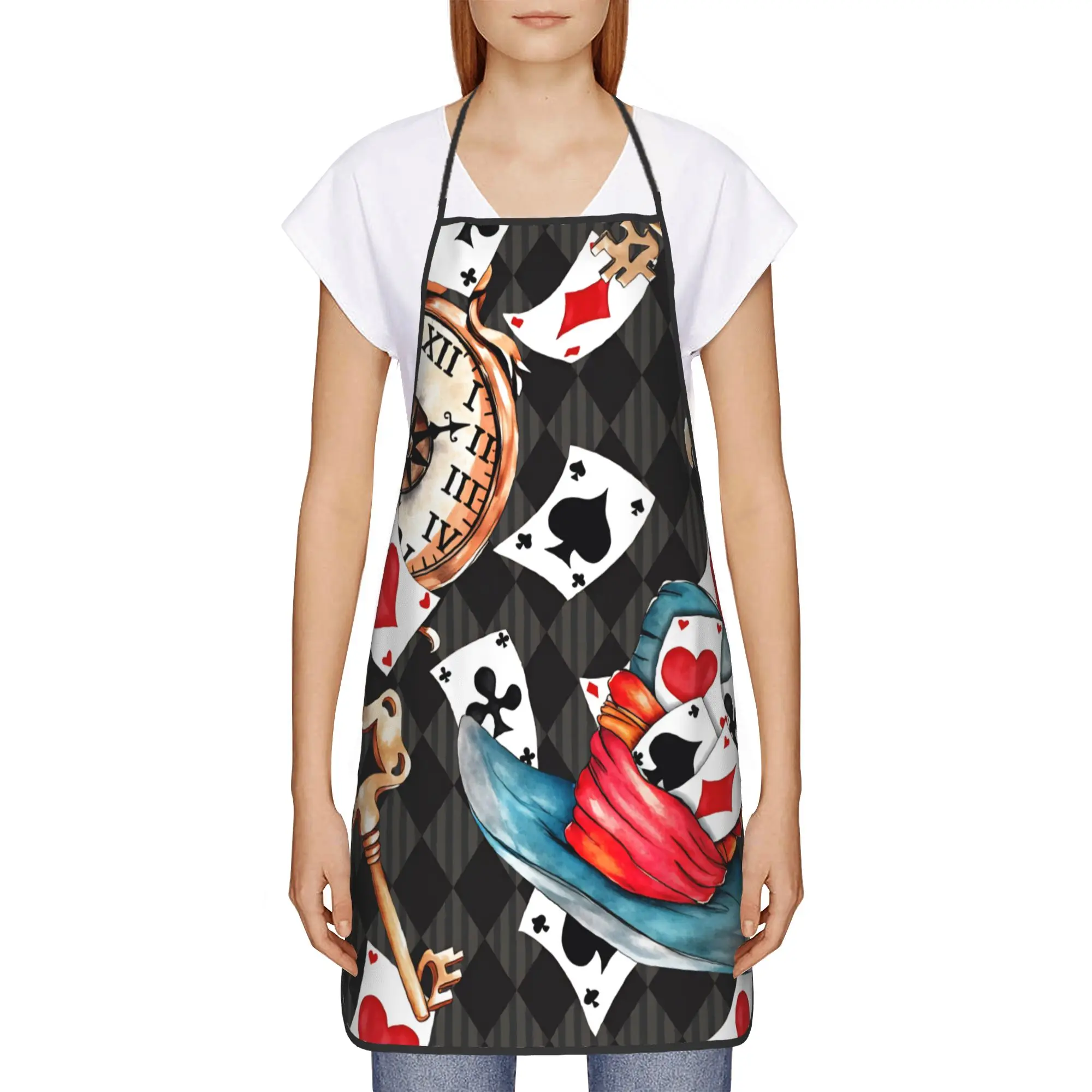 Playing Cards  Apron  Cooking Fashion Kitchen Accessories Barber Barbecue Aprons without Pocket