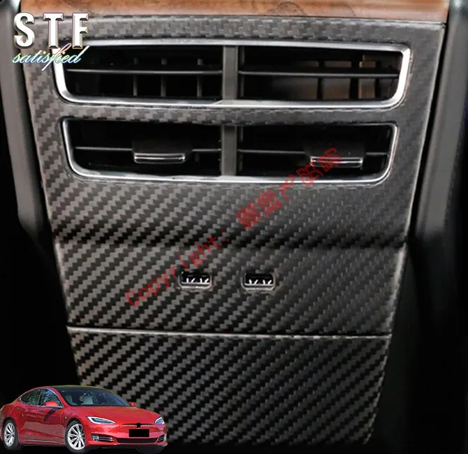 

Задний вентиляционный отверстие из углеродного волокна, полная накладка для Tesla Model S 2019 2020, автомобильные аксессуары, наклейки W4