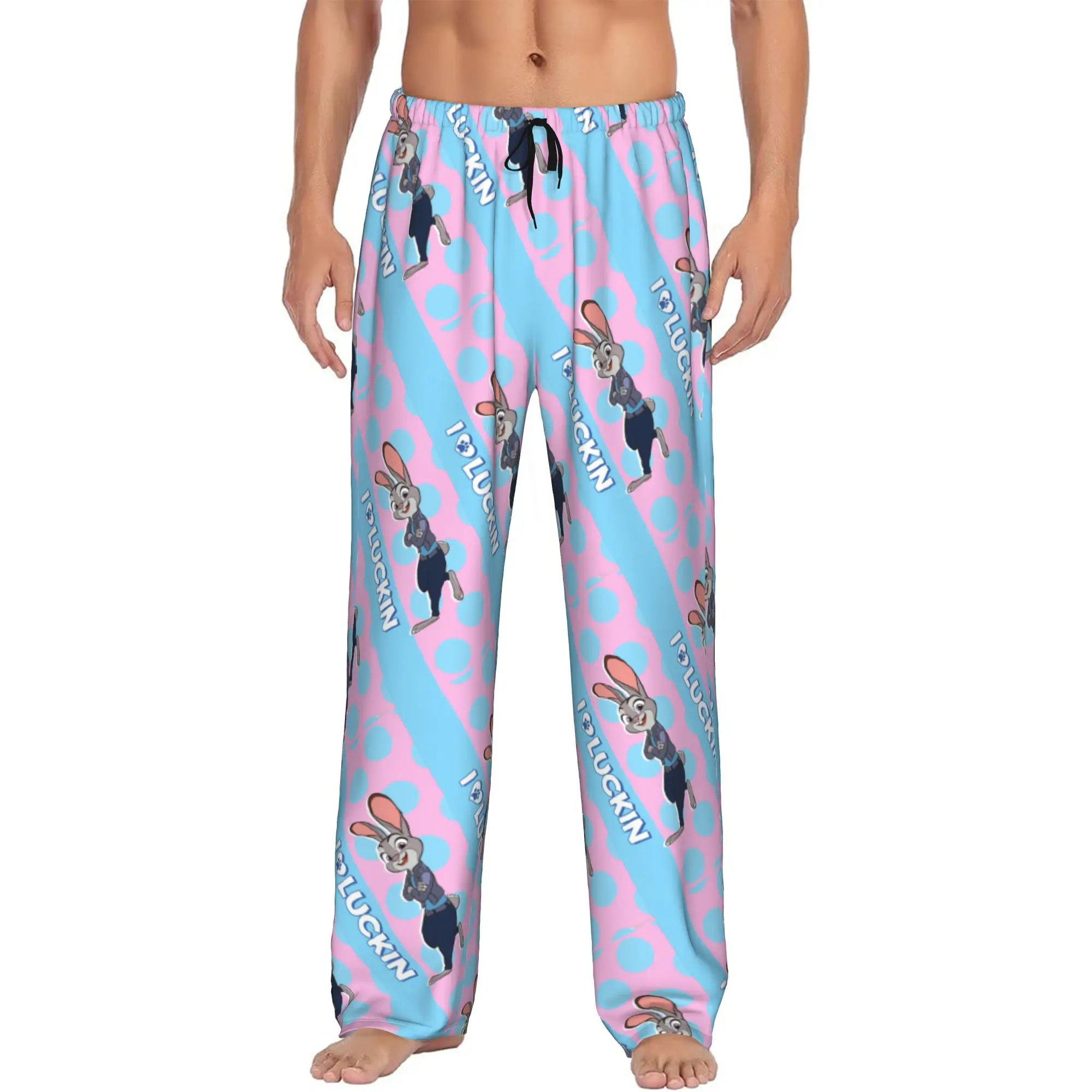 

Custom Z-Zootopia Wallpaper Pajama Pants Men Lounge Sleep Drawstring Sleepwear Bottoms with Pockets