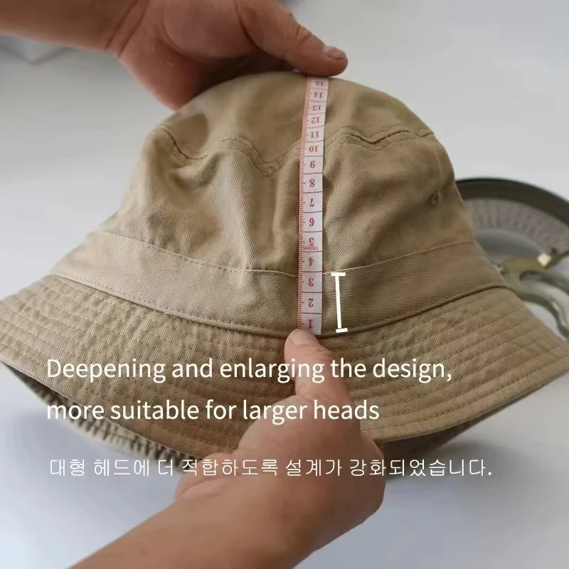 2024 Big Head Plus Size Bucket Hat for Men Pure Cotton Panama Fisherman Hat Korean Man Women 59cm 60cm 62cm 63cm Sun Hat