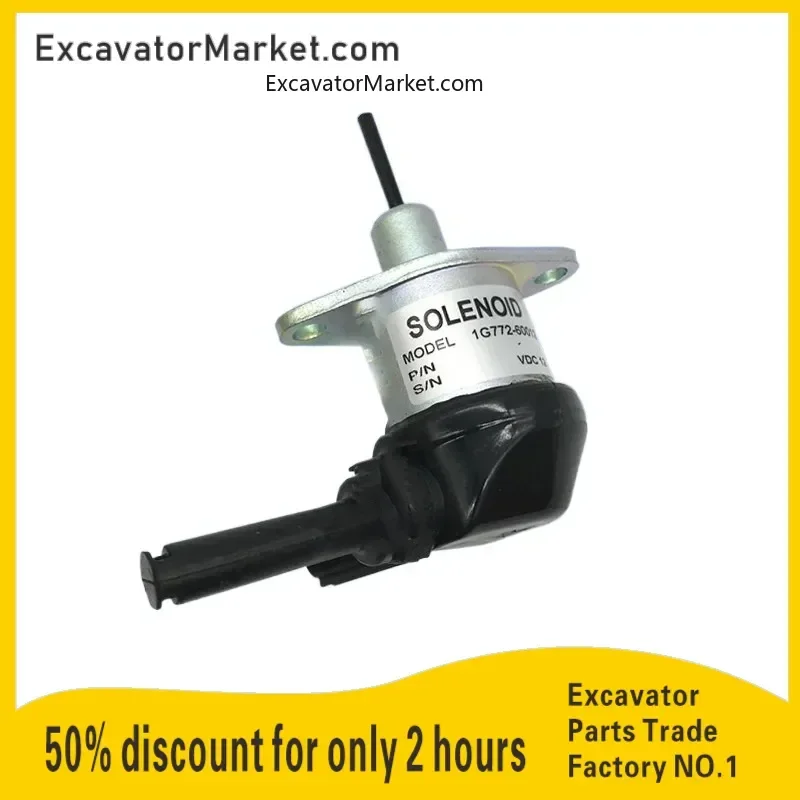 

Excavator Spare Excavator accessories, Kubota 151 155 161 163 183 185-5 engine shut-off solenoid valve